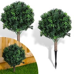 Set of 2 Outdoor Fake Bushes Plant w/Ground Spike,UV Resistant Artificial Plants
