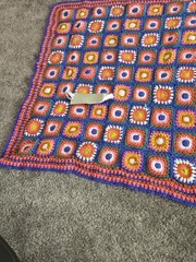 SHABBY CHIC CROCHET BRIGHT GRANNY SQUARE DECORATIVE THROW BLANKET AfGHAN