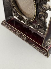 5×5 Cast Iron Bi jou Swivel Picture Frame Tilting Palms Leopard Jems 2×3 Picture