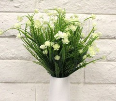 6pc Artificial Fake Flowers Yellow White Ivory Outdoor Plastic Shrubs Mini Rose