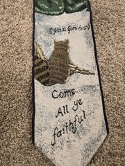 Vintage «Come All Ye Faithful » Snowman Wall Hanging Tapestry 6″w X 47″ L