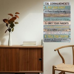 The Ten Commandments Metal Tin Sign 10 Commandments Wall Art Decor Ten Commandme