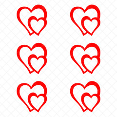 Double Heart Sticker Set (6) | Love Decals for Cars Laptops | Valentine’s Day
