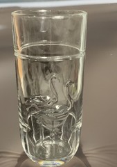 Vintage Heavy Crystal Flamingo Vase 9.25 in.