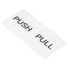 2Pcs Push Pull Door Sign Adhesive Square Acrylic Sticker Marker White