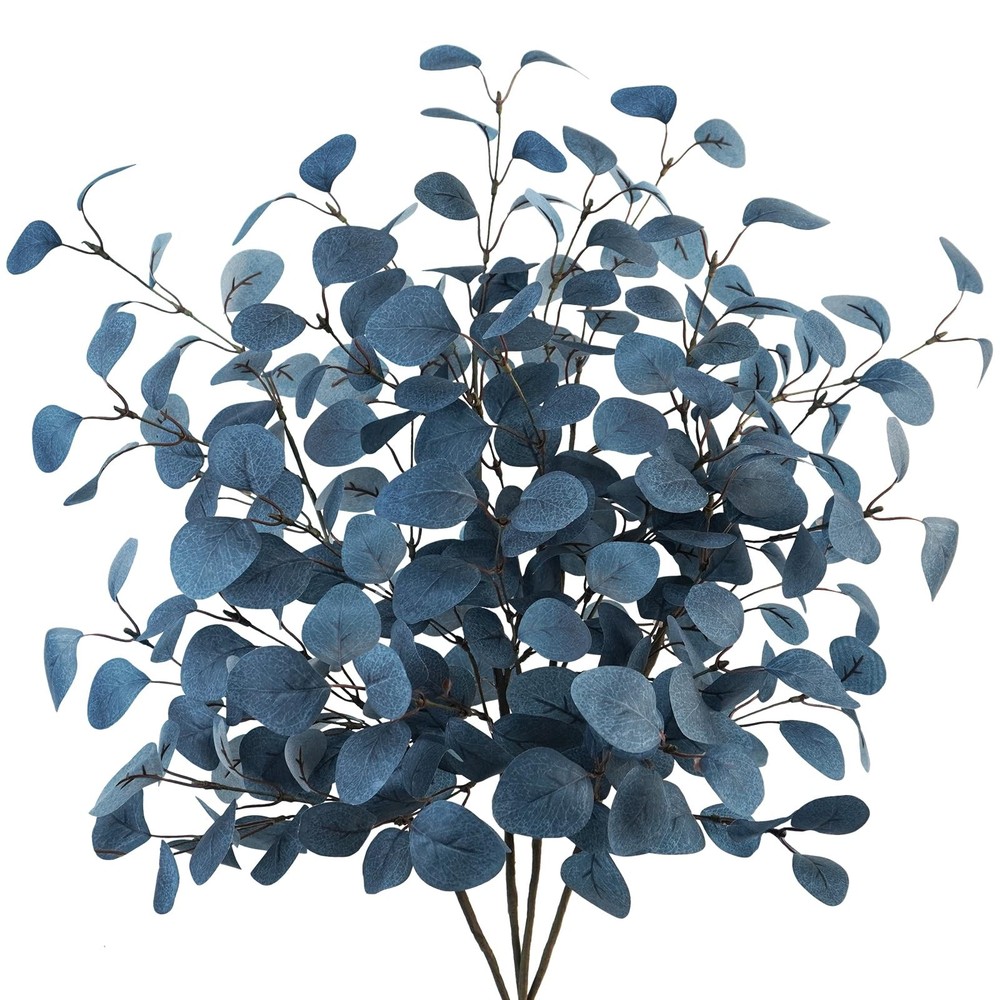 4pcs Artificial Eucalyptus Leaves Stems 33.8’’ Long Silver Dollar Eucalyptus …