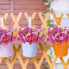Artificial Fake Flowers 16 Pcs Multicolor（red, White, Pink, Purple, Yellow）