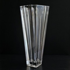Bohemia Crystal Clear Vase «Balzac» – 13″ Tall | Czech Republic Glass art