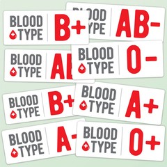Blood Type Stickers – Set of 3 Mini Helmet Decals