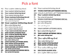 Custom Text Vinyl Lettering Personalized Sticker decal ANY TEXT ANY NAME FONTS