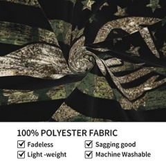 MINIOZE Tapestry Wall 59.8″L x 40″W Camo Camouflage American Flag Hunting Deer