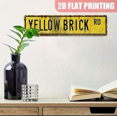 New 16 x 4 YELLOW BRICK ROAD Metal Sign WIZARD OF OZ Street TIN Wall Hanging