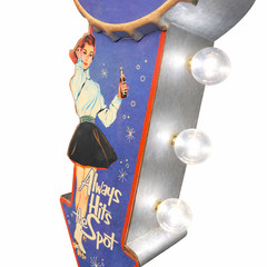 Pepsi-Cola Double-Sided Retro Vintage LED Marquee Sign 25.5″ Metal Arrow Decor