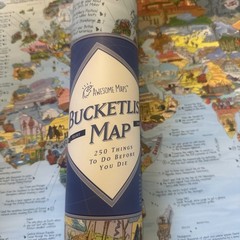 Awesome Maps Bucket List Map Re-Writable High Gloss Travel Wall Poster Open Box