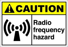 Radio Frequency Hazard Caution OSHA / ANSI Aluminum METAL Sign