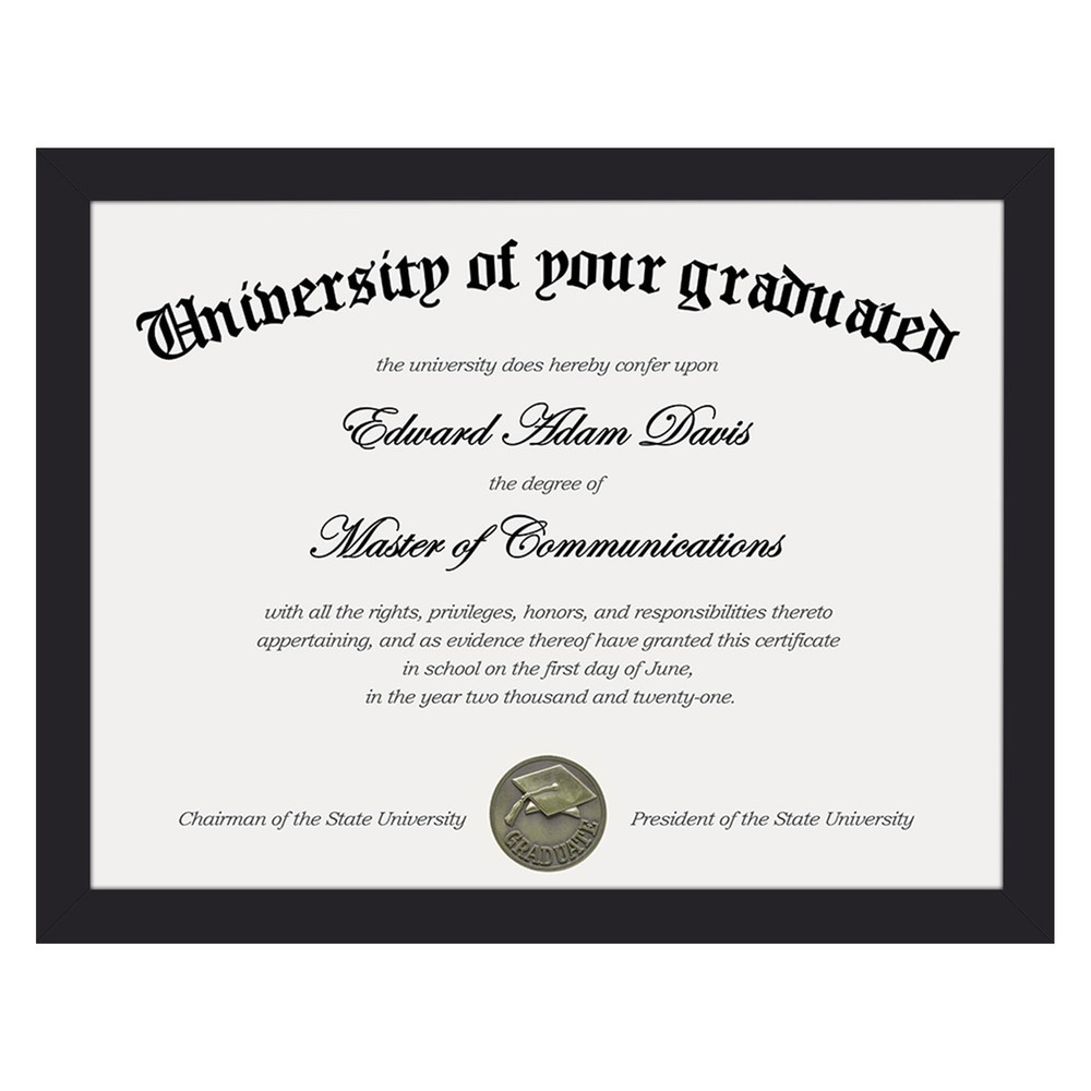upsimples Certificate Frame with Clear Plexiglass, 8.5 by 11 8.5×11, Black