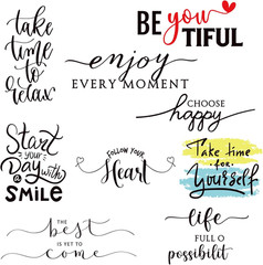 9 Pcs Vinyl Wall Stickers Inspirational Saying Wall Decals Motivational Saying M