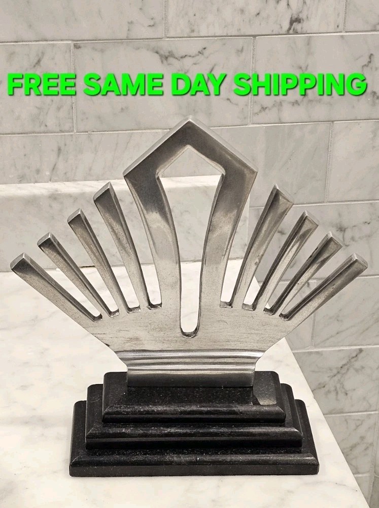 Rare 2008 Trump Home Collection Donald Trump Art Deco Metal Sculpture / Bookend