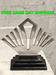 Rare 2008 Trump Home Collection Donald Trump Art Deco Metal Sculpture / Bookend