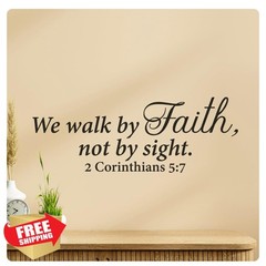 My Vinyl Story Black 28×10 Walk by Faith Decal