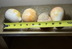 Vintage Alabaster/Onyx Stone Fruit Lot (4) Mango Pear Lemon Stone Home Decor