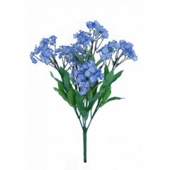 Faux Silk Forget Me Not Bush Blue 5 Stems 32cm/12 Inches