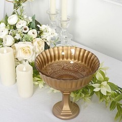 Gold 7 in Metal Compote VASE Roman Style Flower Pedestal Pot Party Decorations