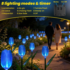 6PACKS Garden Gifts for Mother Day Decorations – Cute Artificial Tulip Blue Flow