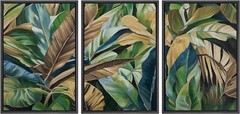 Wall26 Tropical Lush Green Foliage Wall Art Nature Framed Canvas Prints Set of 3