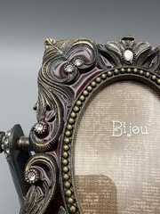 5×5 Cast Iron Bi jou Swivel Picture Frame Tilting Palms Leopard Jems 2×3 Picture