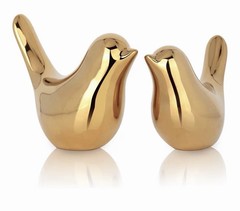 XMGZQ 2 Pcs Gold Decor Accents,Small Animal Statues,Modern Home Decorative, Bird