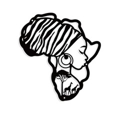 Africa Map Metal Wall Art Decor, Matte Style Wall Hanging Decor Silhouette Wa…