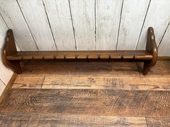 Vintage Wooden Plate Spoon Display Rack Wall Shelf Collection Pegs Dovetail Join