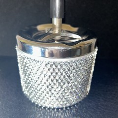 Crystal Diamonds Ashtray Portable Smokeless Stand Cylinder Fairy Silver Bling
