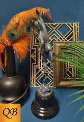 ART DECO BRONZE MERCURY STATUE HERMES SCULPTURE CHATSWORTH HOUSE GREEN FIGURINE