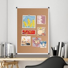 VIZ-PRO Cork Notice Board, 18 X 12 Inches, Cork Bulletin Board Aluminium Frame