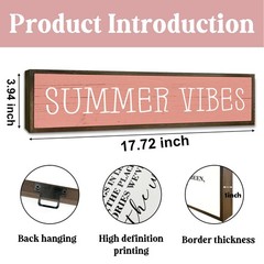 Summers Wall Decor, Summer Wooden Signs, Farmhouse Desk Decoration, Home Deco…