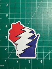 Wisconsin Stealie – Grateful Dead – Laminated Vinyl Sticker 2.5″x3″