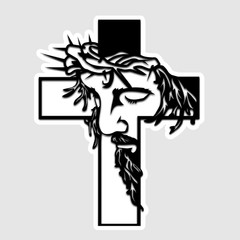 Christian Cross Vinyl Decal Sticker Religious Jesus Cross 03