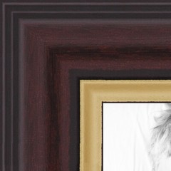 ArtToFrames 1.25″ Custom Poster Frame Brown Mahogany and Gold Slope 4447 Large