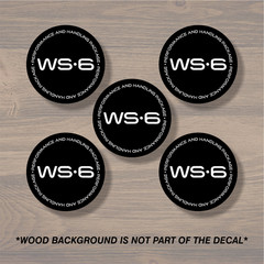 Vinyl Decal Sticker Overlays Fits Pontiac WS6 Wheel Center Cap x5