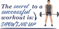 The Secret To A Successful Workout Is Showing Up – Vinyl Gym Quotes Wall Decal
