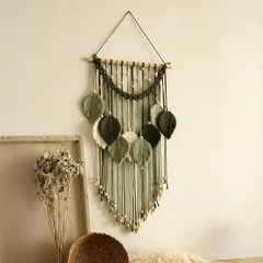 Macrame Leaves Wall Hanging Chic Feather Boho Macrame Wall Decor Handmade Tassel