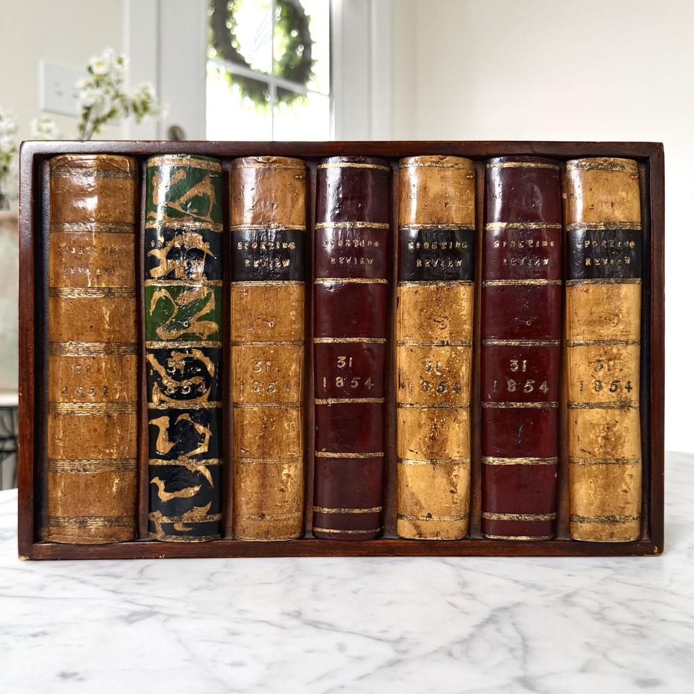 Theodore Alexander Solid Wood Faux Book Display Panel Traditional Decor 13.75″