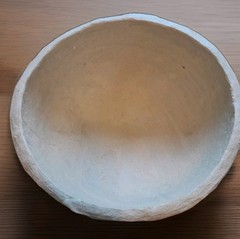 13″ Paper Mache Stone Look Bowl Organic