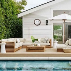 Outdoor Clocks Waterproof, 18 in Large Outdoor Clock for Patio w/Thermometer Hyg
