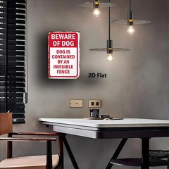 Metal Sign: Dog Contained by Invisible Fence, 8×12 Inches