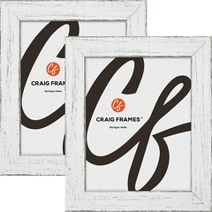 Jasper, 1.5″ Rustic Country White Picture Frame, Common Sizes 4×5-24×36, 2-Pack