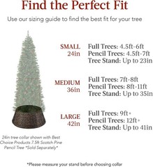 Choice Products 42in Christmas Tree Collar, Woven Hyacinth 4-Piece Holiday