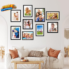 8X12 Picture Frame Set of 2 Photo Frame with HD Plexiglass Display Pictures 6X8